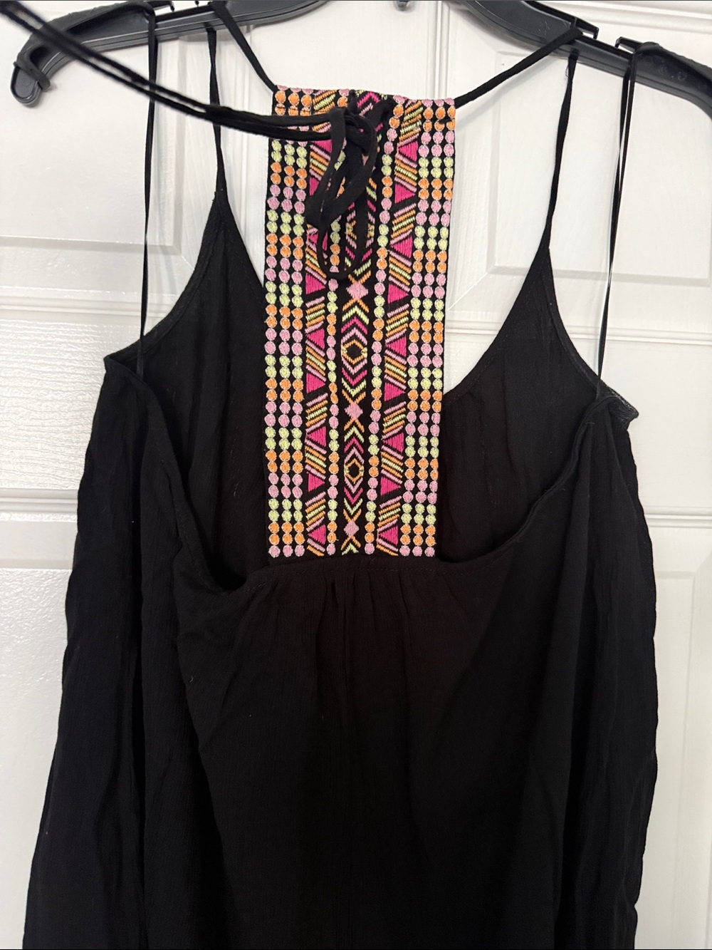 lovestitch Black Sleeveless Scoop Neck Camisole Dress or cover up boho back